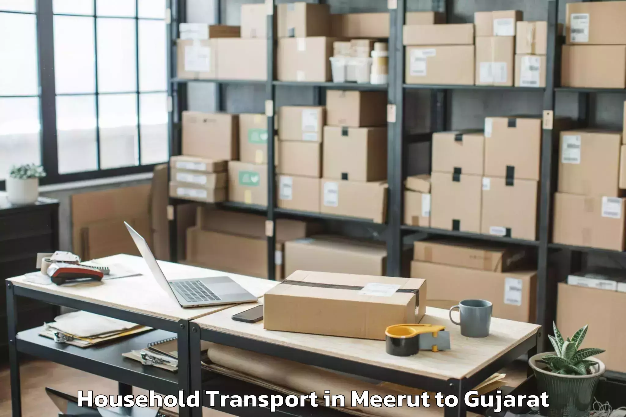 Affordable Meerut to Manavadar Household Transport